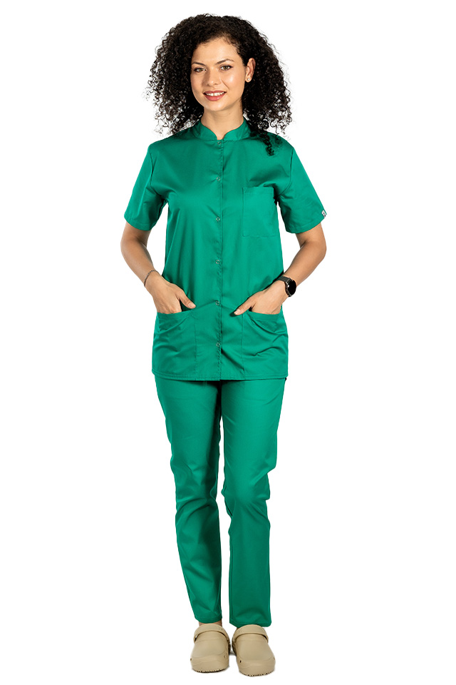 Uniforma bucatar dama verde tip tunica