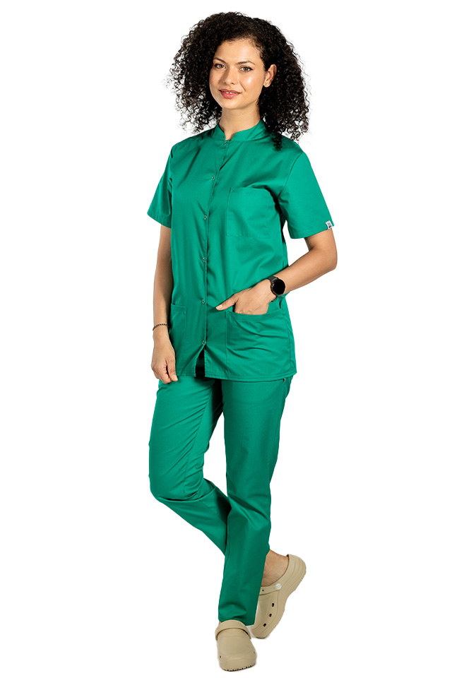 Uniforma bucatar dama verde tip tunica