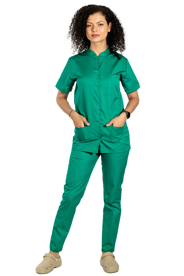 Uniforma bucatar dama verde tip tunica