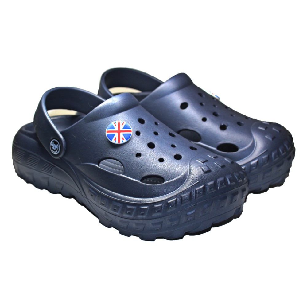 Incaltaminte de lucru bleumarin pentru femei- Clogs cu detalii aplicate