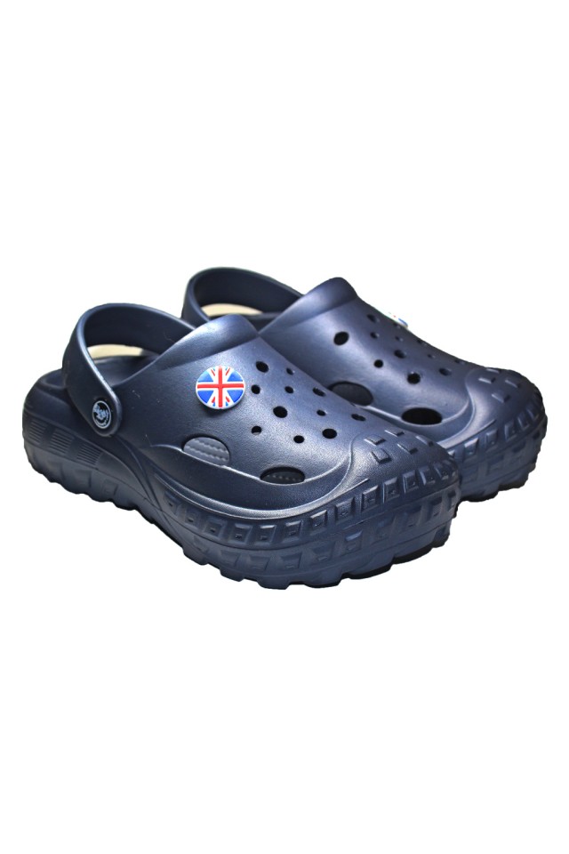 Incaltaminte de lucru bleumarin pentru femei- Clogs cu detalii aplicate