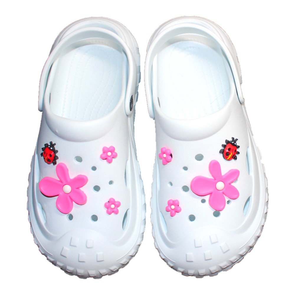 Incaltaminte de lucru Alba pentru femei - Clogs cu detalii aplicate