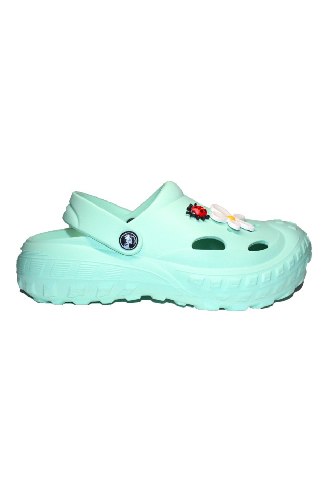 Incaltaminte de lucru Menta pentru femei - Clogs cu detalii aplicate