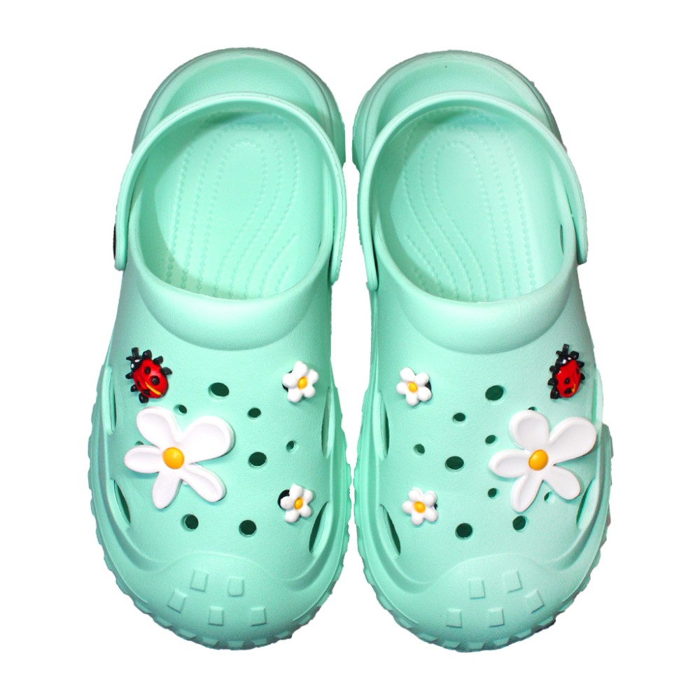 Incaltaminte de lucru Menta pentru femei - Clogs cu detalii aplicate