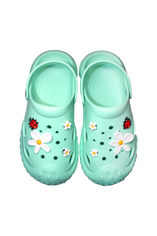 Incaltaminte de lucru Menta pentru femei - Clogs cu detalii aplicate