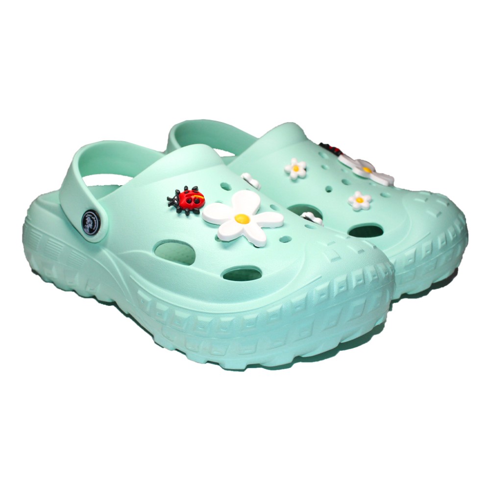 Incaltaminte de lucru Menta pentru femei - Clogs cu detalii aplicate