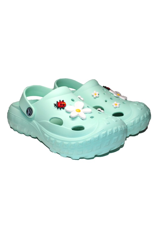 Incaltaminte de lucru Menta pentru femei - Clogs cu detalii aplicate..