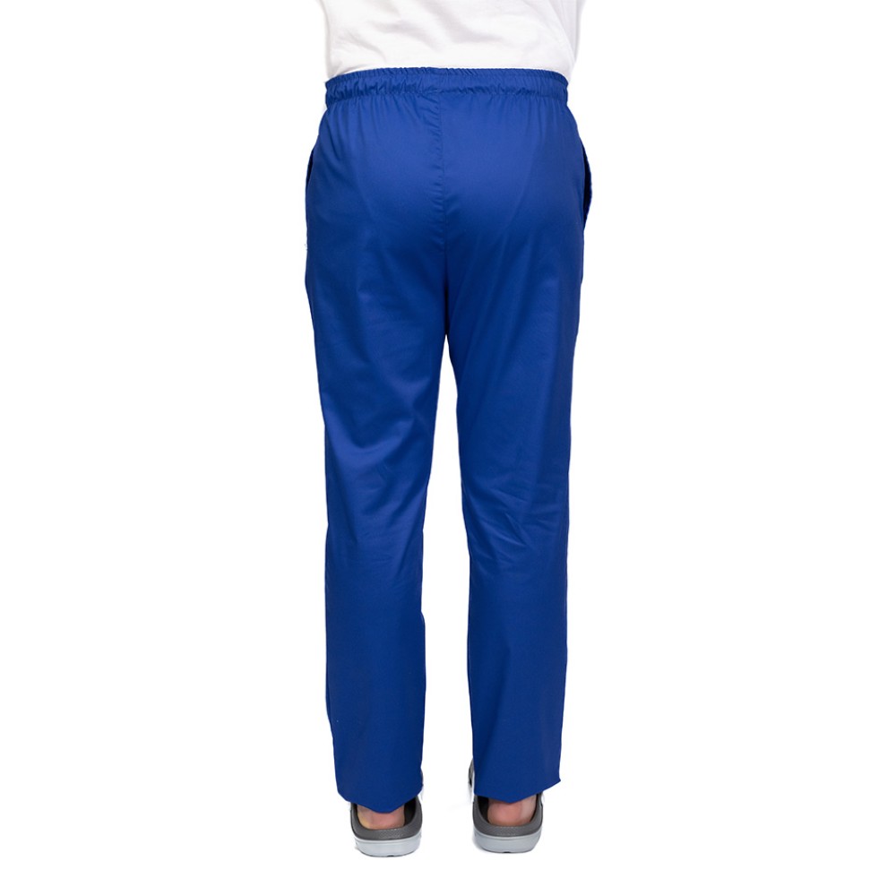 Pantaloni de lucru barbati albastru cu snur si elastic, doua buzunare laterale