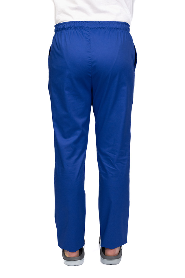 Pantaloni de lucru barbati albastru cu snur si elastic, doua buzunare laterale