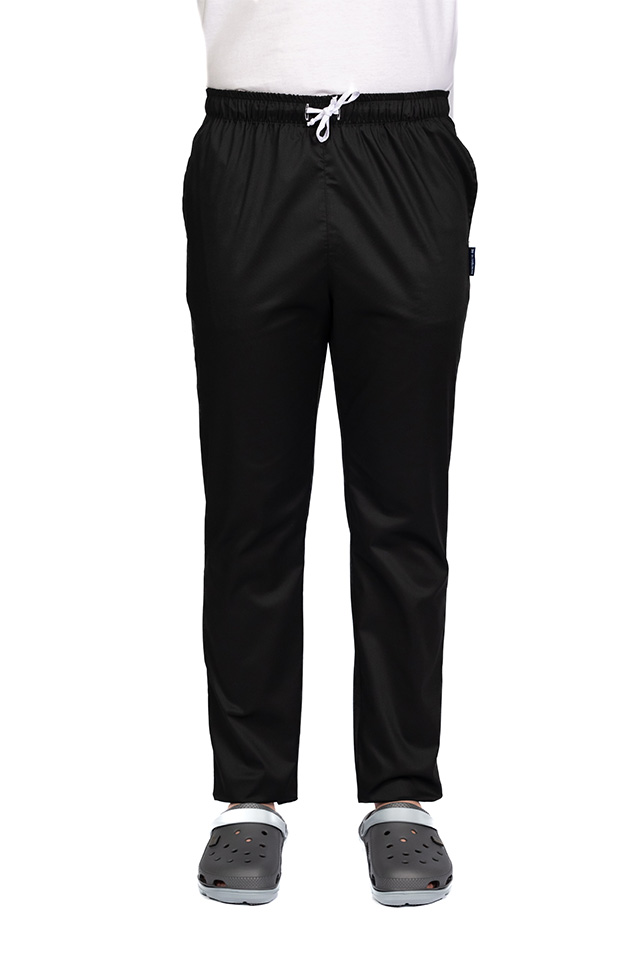 Pantaloni de lucru barbati negru cu snur si elastic, doua buzunare laterale