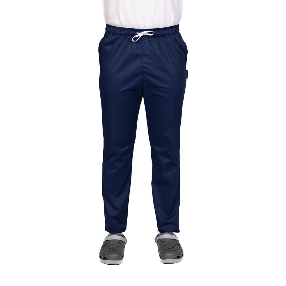 Pantaloni de lucru barbati bleumarin cu snur si elastic, doua buzunare laterale