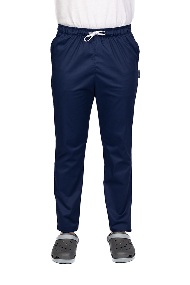 Pantaloni de lucru barbati bleumarin cu snur si elastic, doua buzunare laterale