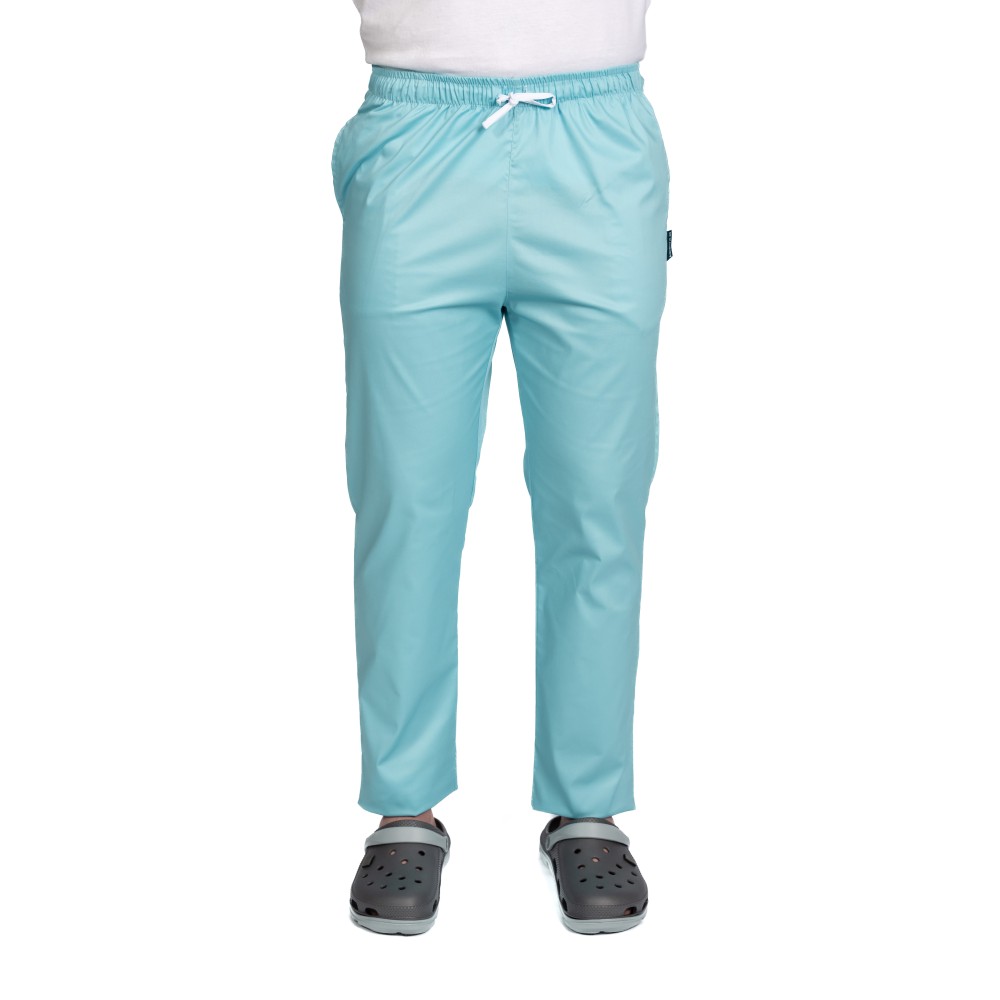 Pantaloni de lucru barbati menta cu snur si elastic, doua buzunare laterale