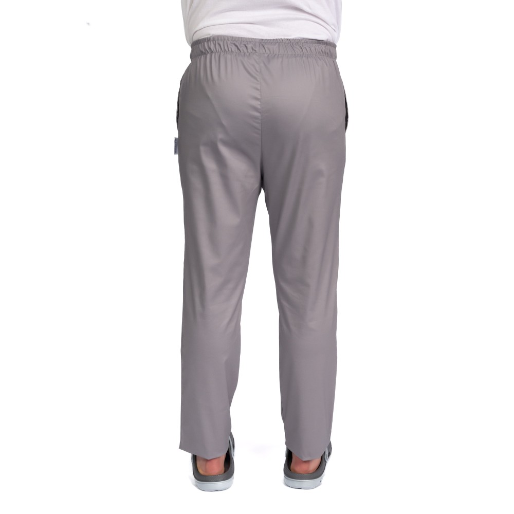 Pantaloni de lucru barbati gri cu snur si elastic, doua buzunare laterale