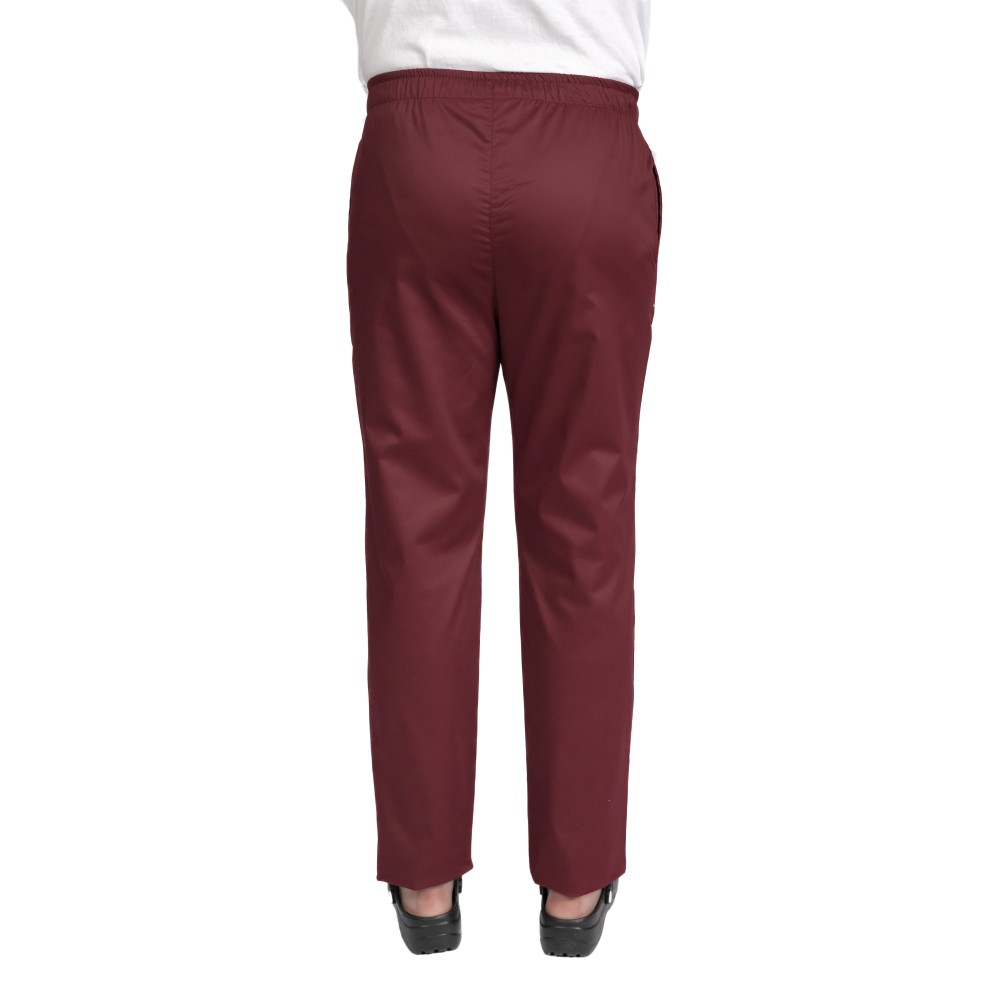 Pantaloni de lucru barbati grena cu snur si elastic, doua buzunare laterale