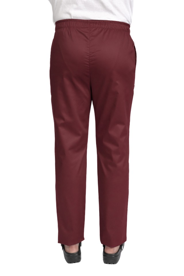 Pantaloni de lucru barbati grena cu snur si elastic, doua buzunare laterale