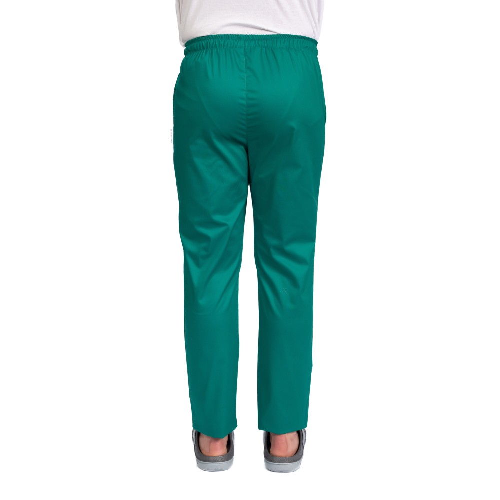 Pantaloni de lucru barbati verde cu snur si elastic, doua buzunare laterale
