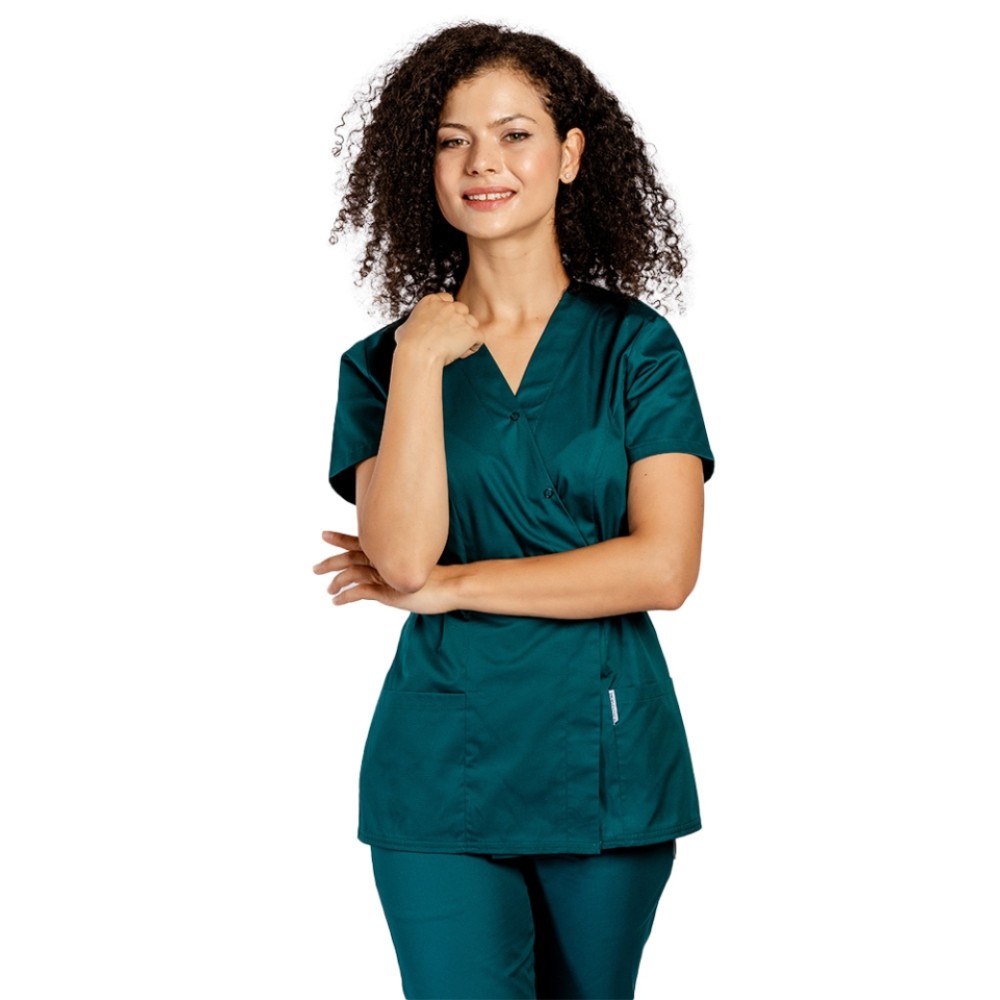 Halat pentru domeniul alimentar kimono verde tuborg cu doua buzunare aplicate