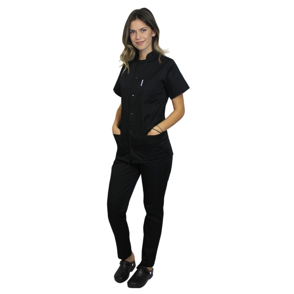 Uniforma bucatar dama negru tip tunica