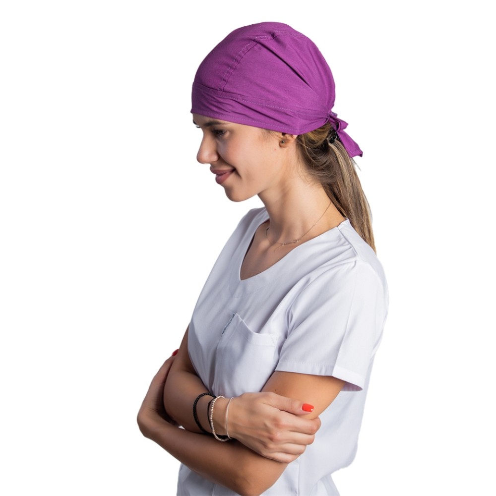 Boneta stretch magenta, marime universala, cu prindere tip snur la spate