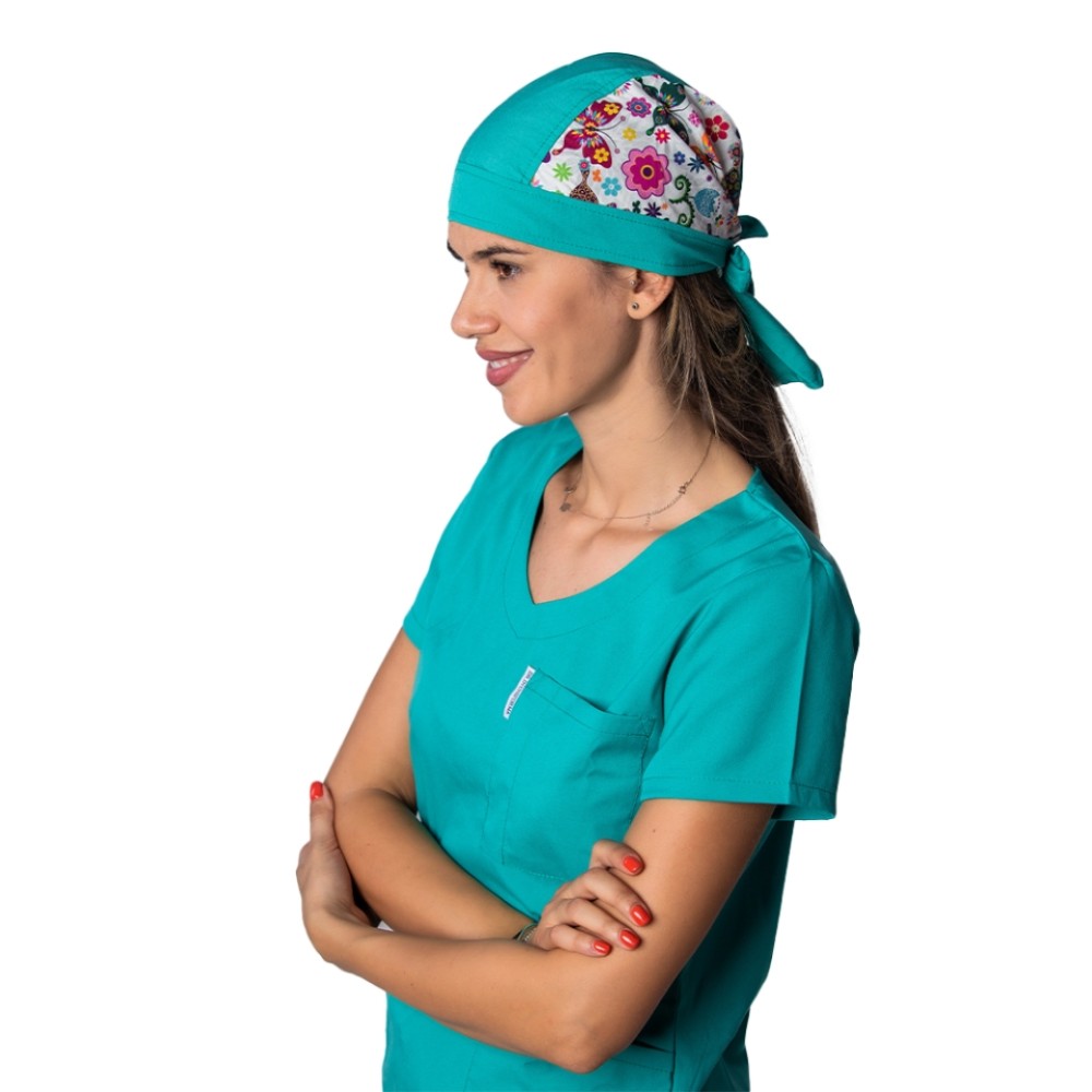 Boneta DUO Fantasy verde, marime universala, cu prindere tip snur la spate