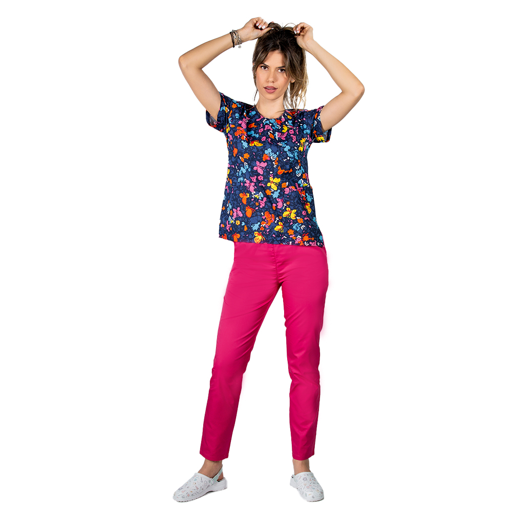 Costume de lucru pentru gradinite butterfly, cu bluza cu imprimeu  si pantaloni cu elastic