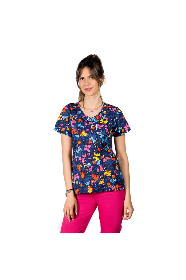 Costume de lucru pentru gradinite butterfly, cu bluza cu imprimeu  si pantaloni cu elastic