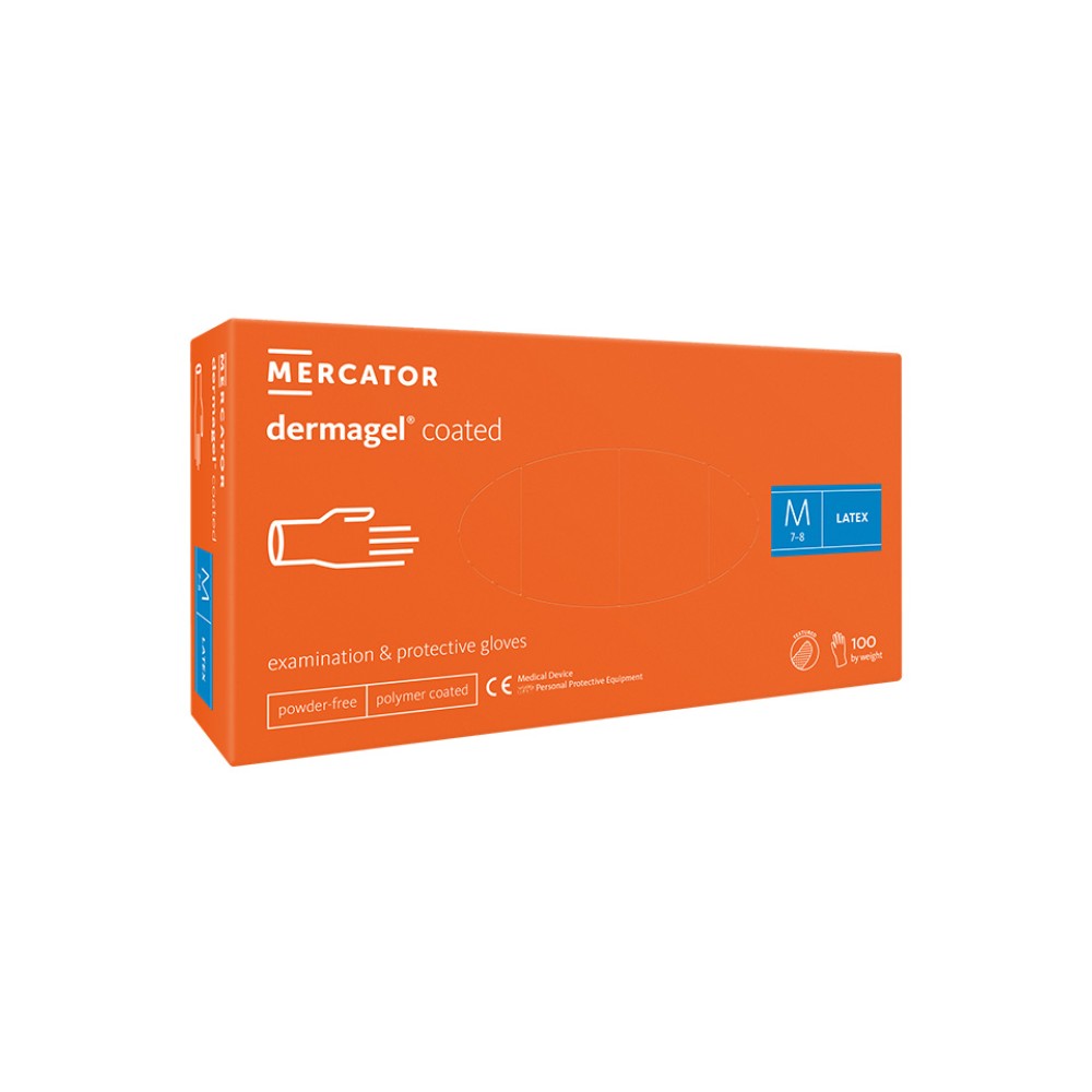 Set 100 bucati manusi dermagel coated protectie si examinare