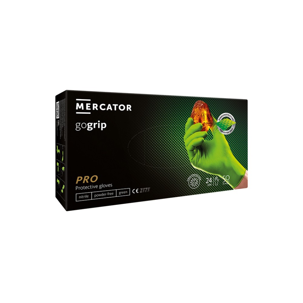 Set 50 bucati manusi GoGrip green protectie si examinare