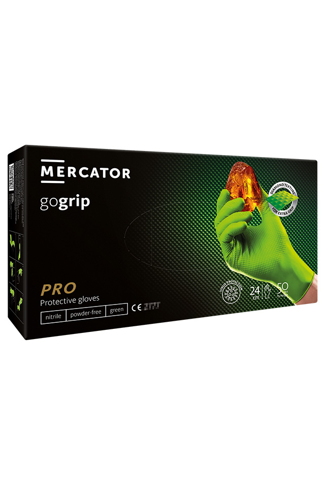 Set 50 bucati manusi GoGrip green protectie si examinare