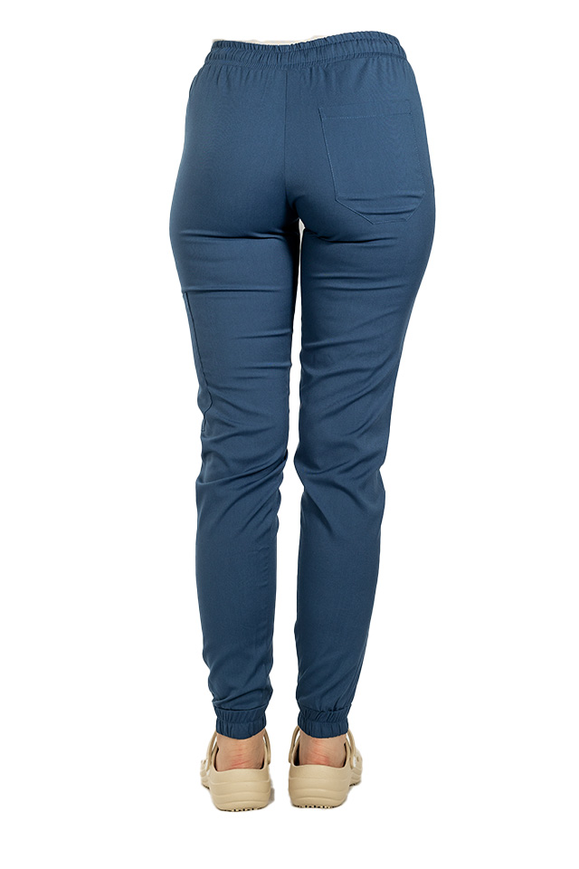 Pantaloni de lucru cu elastan tip jogger jeans cu snur si elastic in talie si la glezna