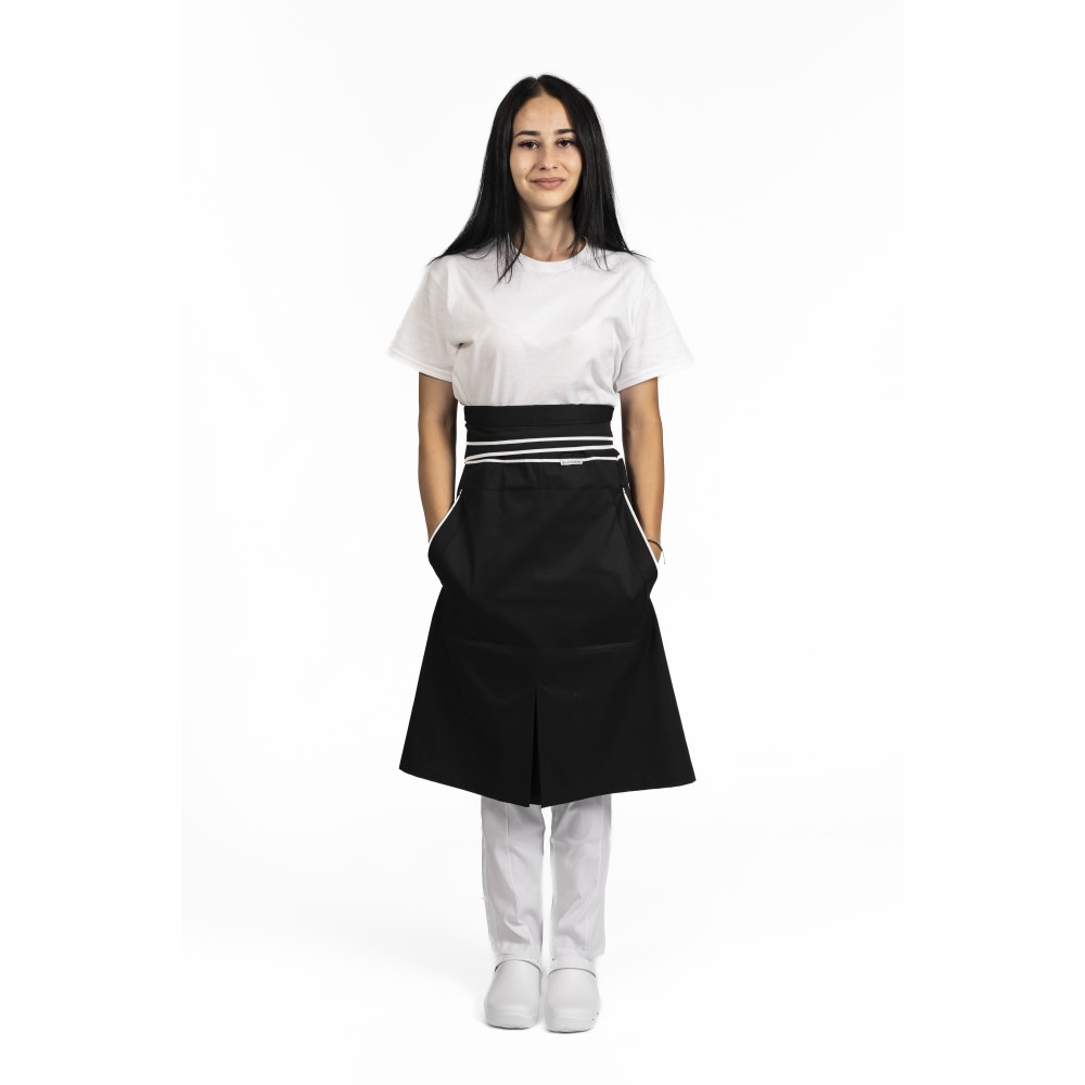 Sort de bucatarie Professional, Negru cu snur alb