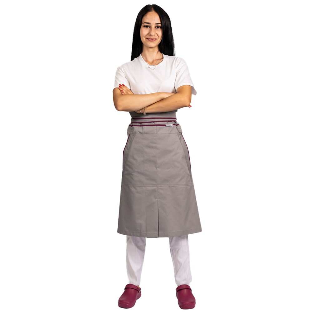 Sort de bucatarie Professional, gri cu snur visina