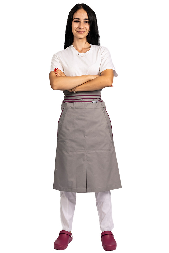 Sort de bucatarie Professional, gri cu snur visina