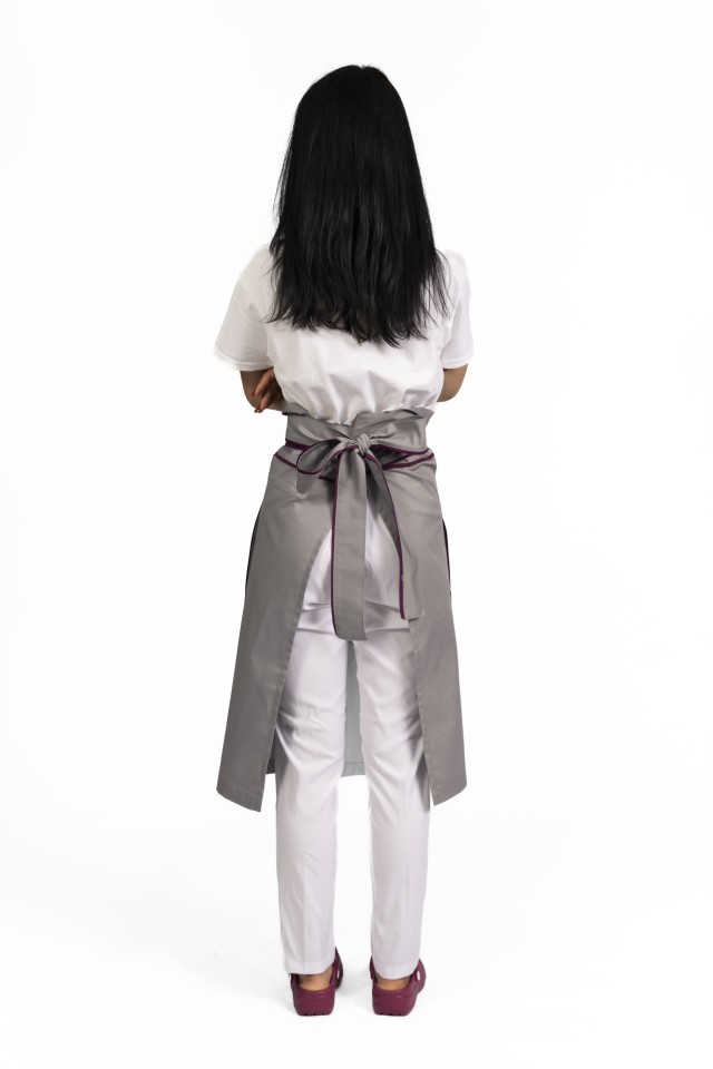 Sort de bucatarie Professional, gri cu snur visina