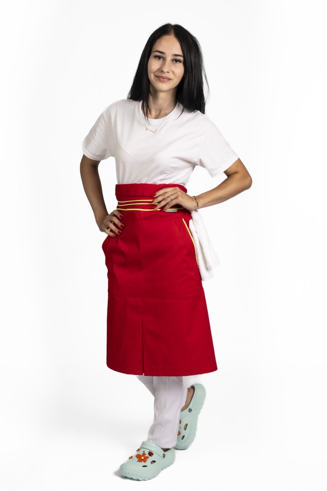 Sort de bucatarie Professional, Rosu cu snur galben