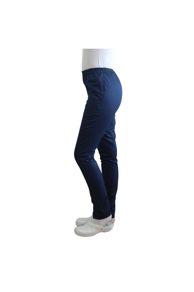 Pantaloni de lucru bleumarin cu elastic si doua buzunare laterale