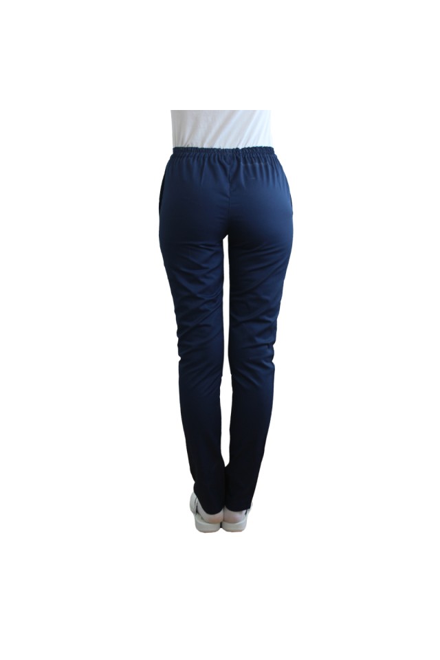Pantaloni de lucru bleumarin cu elastic si doua buzunare laterale