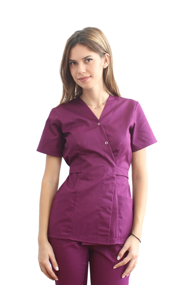 Halat pentru domeniul alimentar kimono visina cu doua buzunare aplicate ..